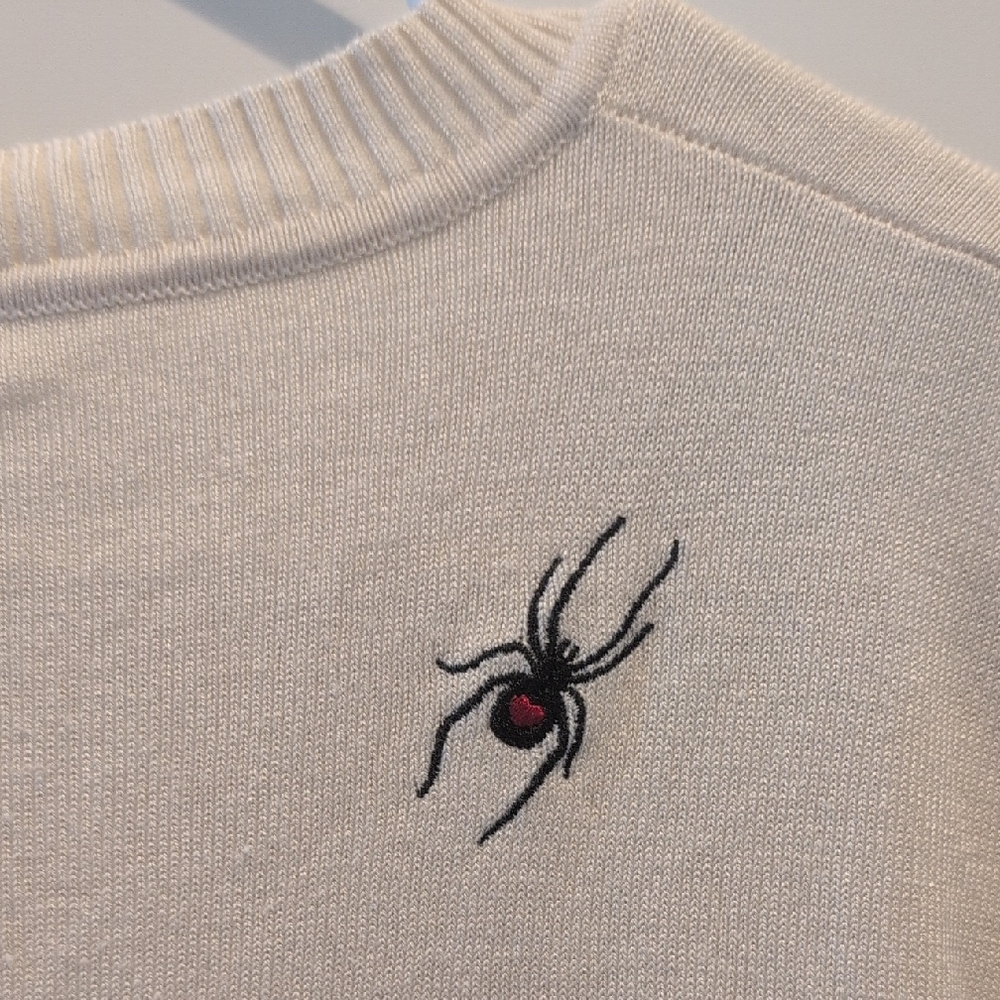 Janie and Jack Cream Short-Sleeve Spider Embroidered Knit Top - Picture 7 of 7